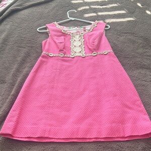 Lilly Pulitzer Pink Kids Dress with White Accents